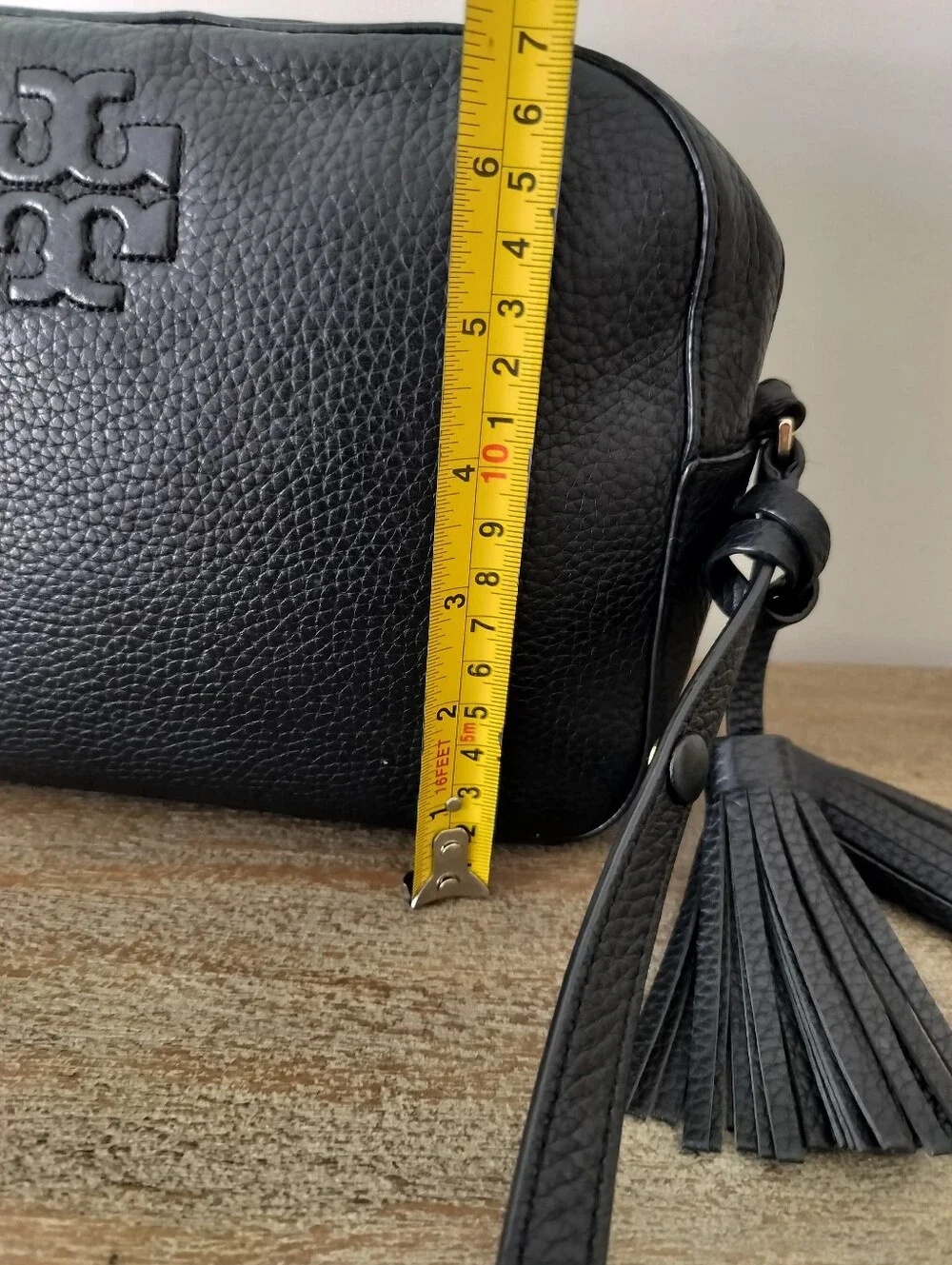 Tory Burch Black Pebbled Leather Crossbody Color Black You